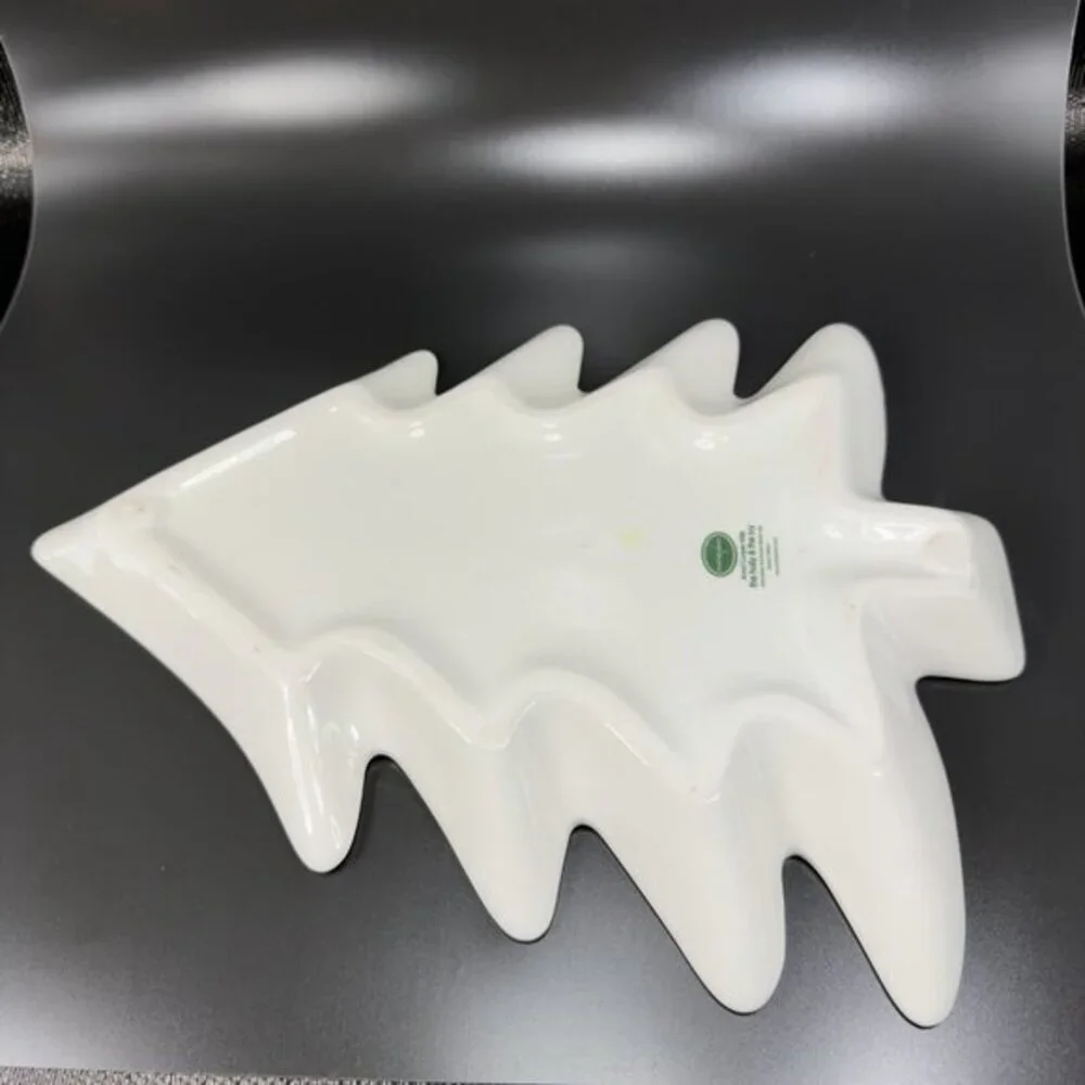 Portmeirion The Holly And The Ivy Christmas Tree Shaped Serving Dish Large 13inc